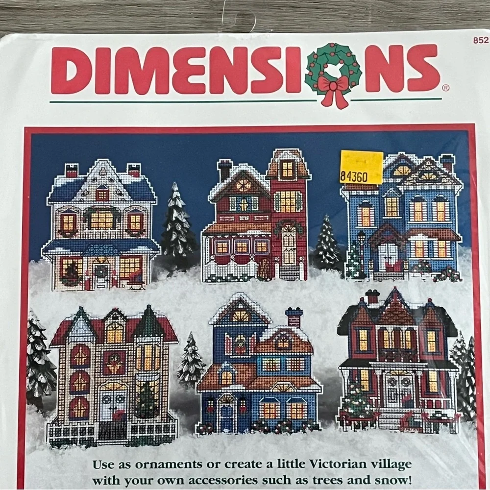 NWT Dimensions Victorian House Counted Cross Stitch Ornaments (Set of 6) - Picture 4 of 10